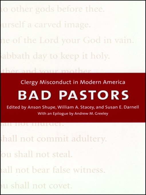 Title details for Bad Pastors by Anson D. Shupe - Available